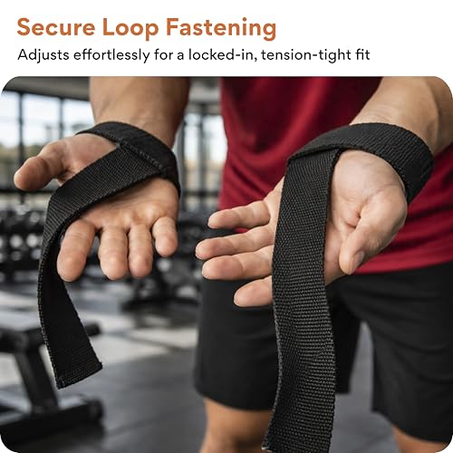 Image of FOVERA Weight Lifting Straps | Wrist Support for Gym & Powerlifting | Anti-Slip Hand Grip Enhancer for Deadlifts, Rows & Pull Ups | Adjustable Workout Accessories for Men & Women (1 Pair)