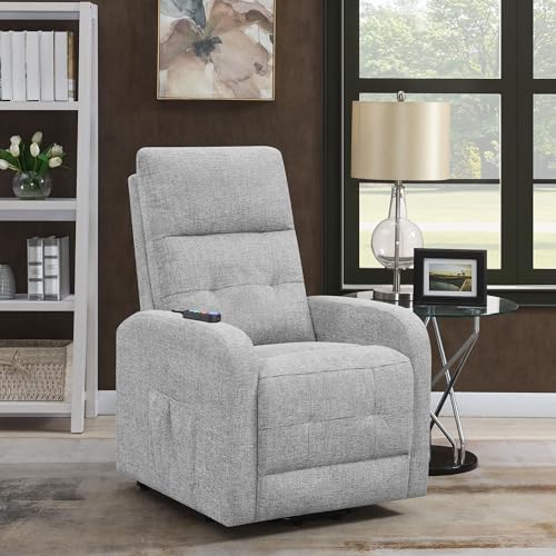 Oosofi Grey Tufted Power Lift Recliner