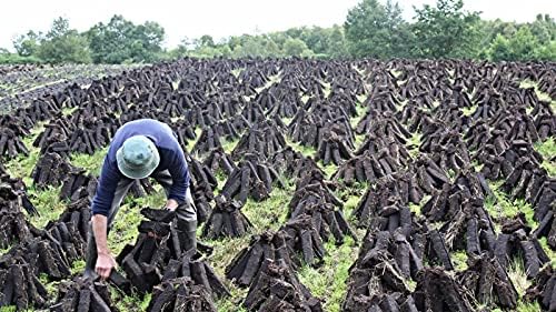 Peat Briquette Fire Burning Natural Hand Cut Irish Turf Logs Peat HIGH Heat - 14KG - Irish Authentic Feel
