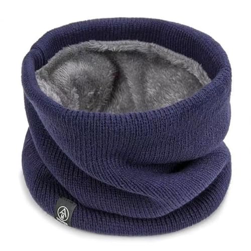 Falafoty - Falafoty Hiver Tube Écharpe Garçon Fille Chaud Écharpe,Écharpe en Molleton Épais pour Enfant Adulte Chauffe-cou Hiver Écharpes Rondes Coupe-vent Thermique,Echarpe' Automne Hiver Extérieur, Bleu Navy