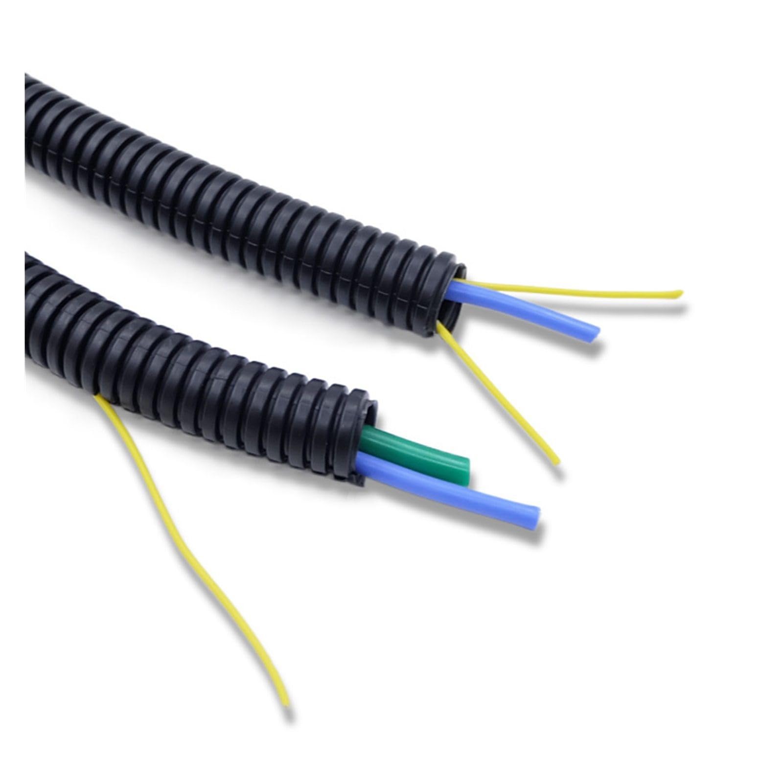 Tubo en espiral para cables, Tubo aislado de PP de 1/5 m, 7,5 mm - 25 mm, for cableado de tuberías de automóviles, manguito protector de plástico dividido for telar de cables.(Grey - Closed,OD 10 X O