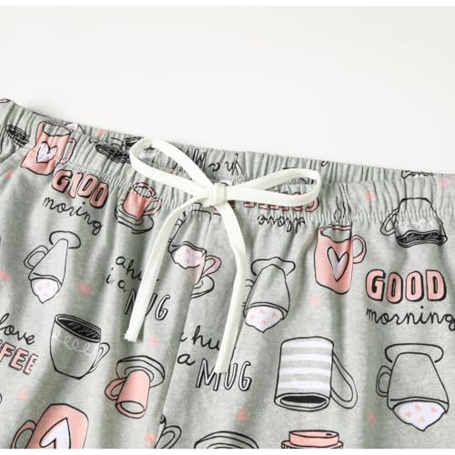 Image of ENJOYNIGHT Women Pajama Shorts Cotton Lounge Bottoms Sleep Shorts with Drawstring & Pockets
