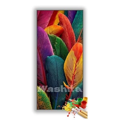 �������G �J���t���� �H�� �����h��G �L�b�g DIY ��l ���S�Ҍ��� �f�W�^�����G ��h�� �����L�b�g�ɂ��G�� Paint By Numbers �A�N�����y�C���g ���ʉ� �����Ńy�C���g �z�[�� �I�t�B�X���� �M�t�g 45x90 cm, �t���[���Ȃ�