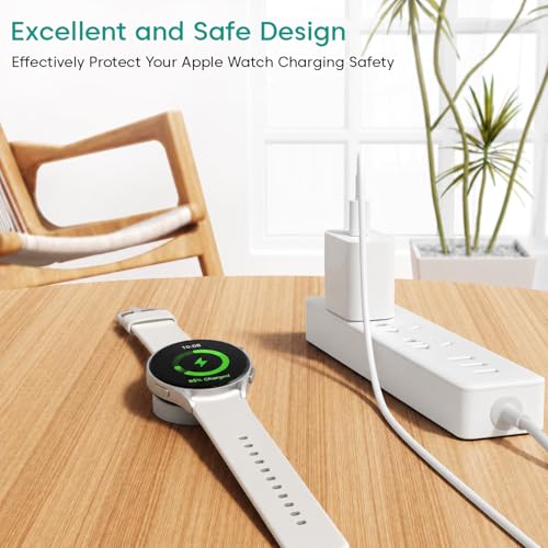 Image of 5W Smart Watch Charger with 20W USB-C Wall Adapter & 3FT Fast Charging Cable | Compatible with Watch Series 10 /9 /8 /7 /6 /5 /4 /3 /2 /1, Ultra 2 /Ultra, SE /SE2 | All-in-One Charging Kit - White