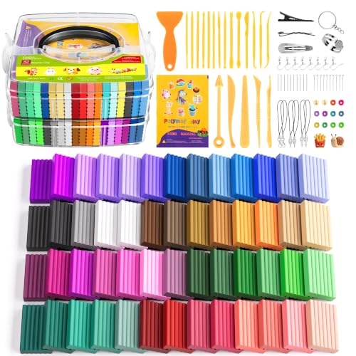 Artpar 52 Colors Polymer Clay Kit Oven Bake Modeling Clay for Kids Adults