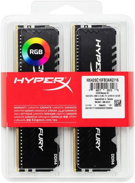 HyperX Fury, 16GB (2 x 8GB) DDR4-3200MHz CL16 DIMM XMP Desktop Memory thumbnail 4