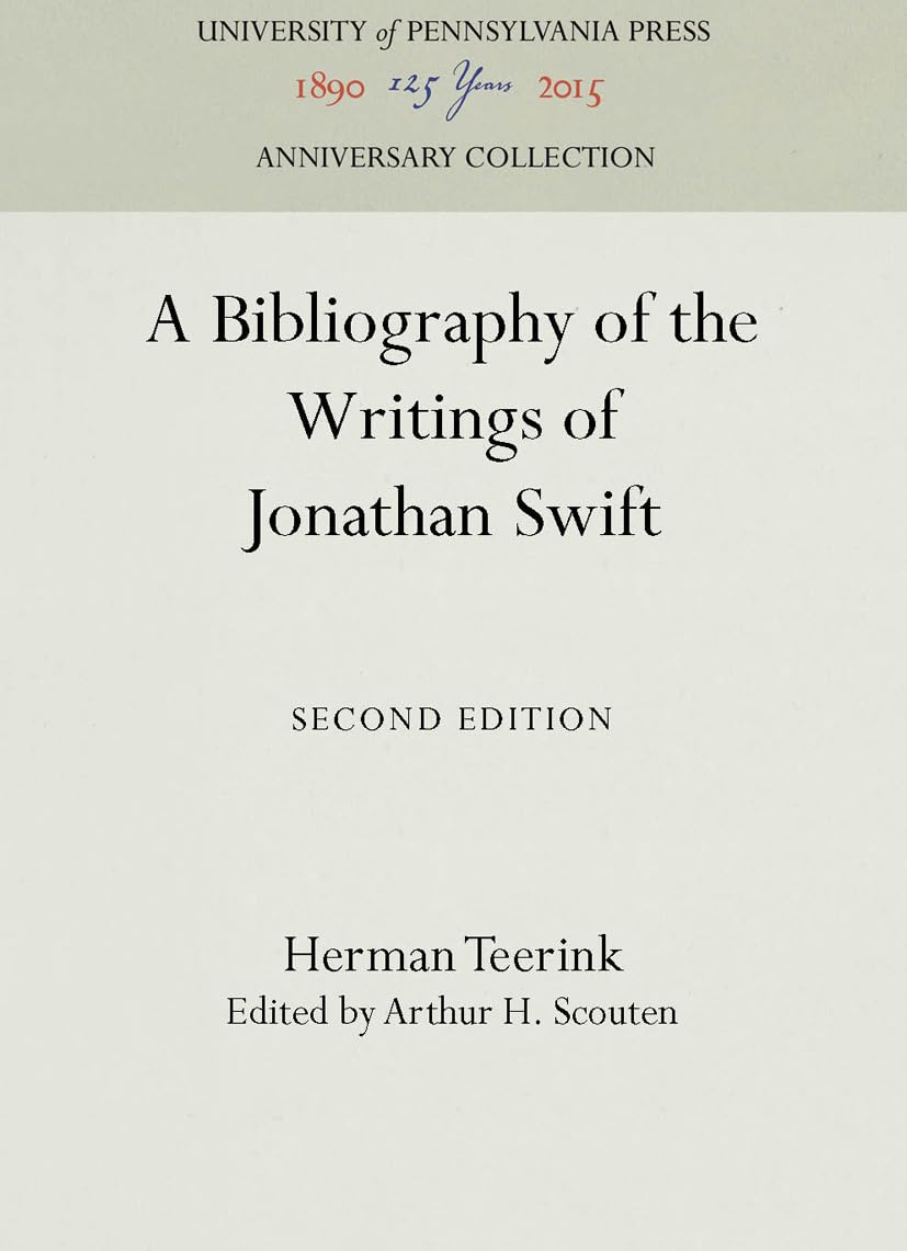 A Bibliography of the Writings of Jonathan Swift (Anniversary Collection)      Hardcover – January 29, 1963