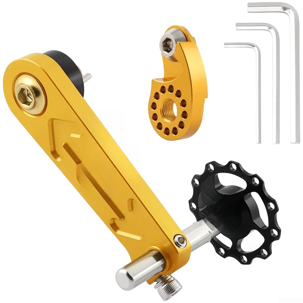 CNC Aluminium Chain Guide Tensioner Single Speed MTB, Gold + Regulator