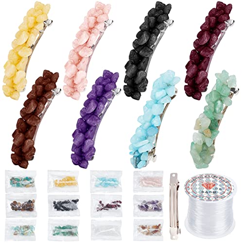 Freebloss 12 Set French Style Elegant Hair Barrettes Making Kit Diy Vintage Hair Clips Fashion Sparkly Stone Beads Hair Clips, Hair Accessoires For Women Girls #TOP14