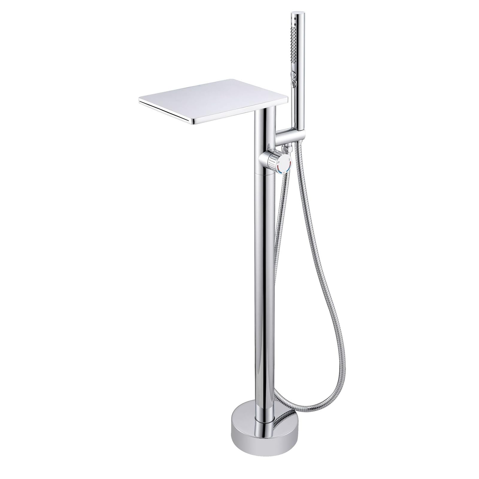 Mitigeur de baignoire autoportant chrome pour remplacer un vieux robinet