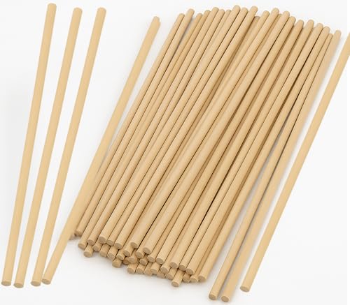 Wooden Dowels – 5mm x 20cm Dowel Rods for Crafts, DIY Models & School Projects | Smooth Wooden Sticks, 30 Pack