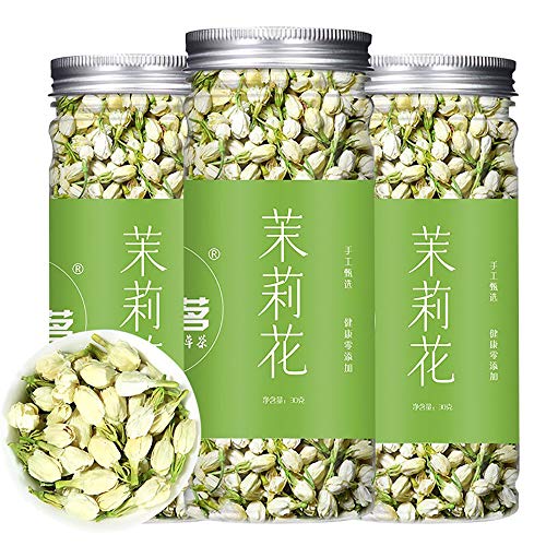 Bacilio ジャスミン茶 中国茶 茉莉花茶 ベタークラス ジャスミンの花 天然野生栽 無農薬 天然乾燥させたジャスミンの花 健康茶グリーンフード (90g(30g*3))