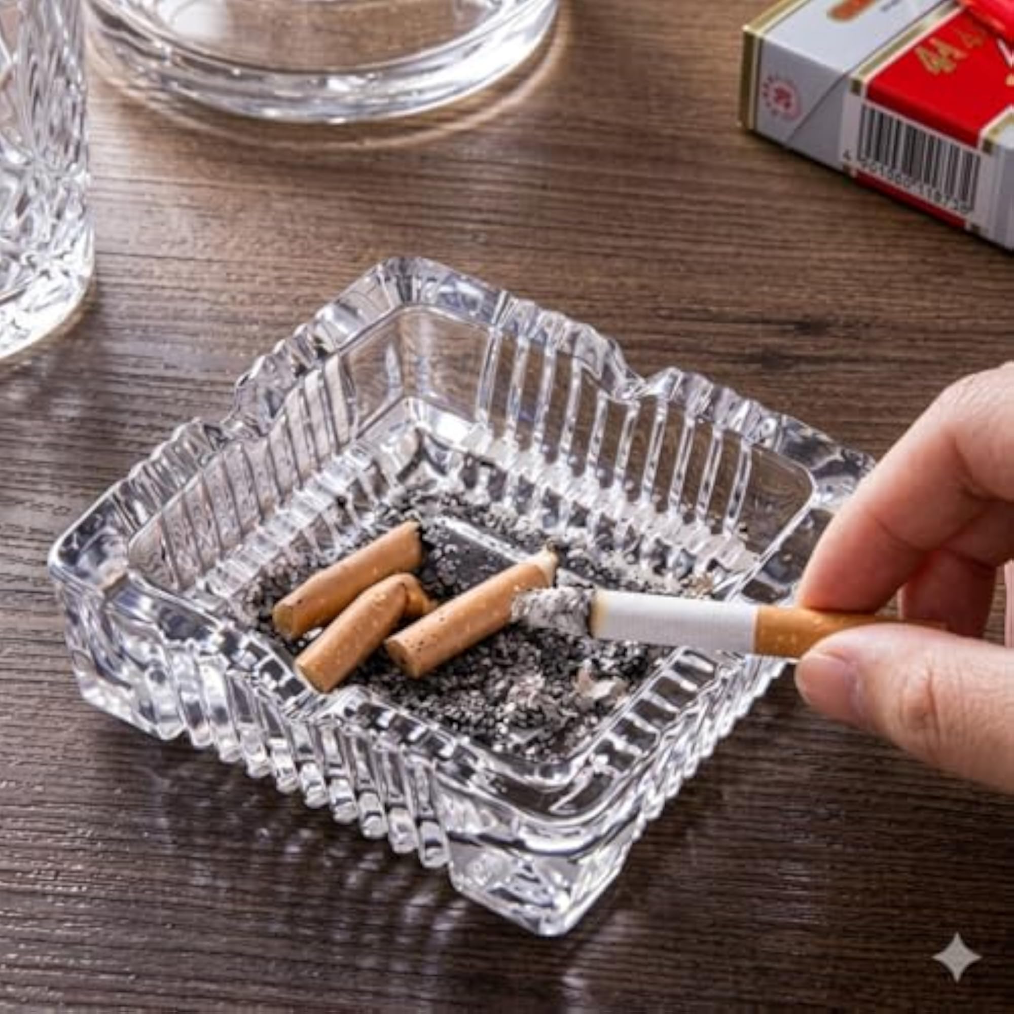 Elegant Transparent Cigarette Holder Ashtray