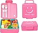 MINCOCO Kids Bento Lunchbox – Lunchbehälter mit Soßenglas, Löffel und Gabel 4 Fächer, für unterwegs Mahlzeiten und Snack-Verpackung – auslaufsicher, langlebig, mikrowellengeeignet (Wassermelonen-Rosa)