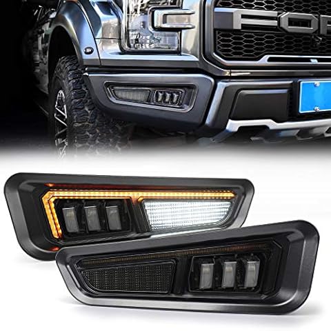 MOVOTOR Raptor Fog Lights with Sequential Amber Turn Signal DRL Bumper Fog Driving Lights Compatible with Ford F150 Raptor 2017 2018 2019 2020 Cover