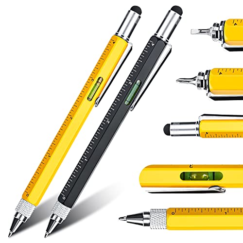6 IN 1 Multifunktions Kugelschreiber Werkzeug Stift Gadgets Ingenieur Stift Mit Lineal, Füllstandsanzeige, Kugelschreiber, Stylus und Schraubendrehern, Multifunktionsstift für Männe Cover