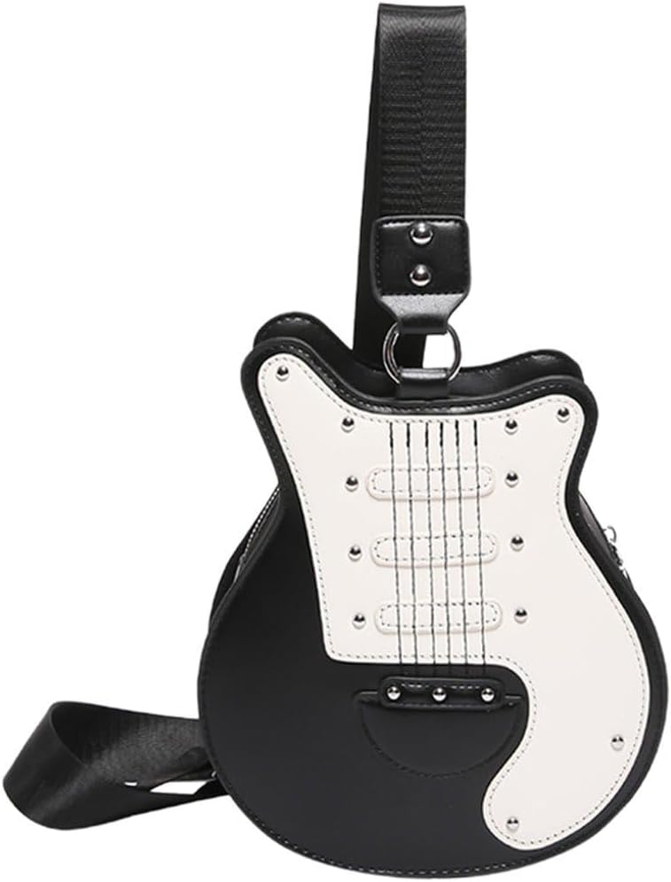 Electric Guitar Shaped Bag Pu Leather Shoulder Tote Bag Purse Crossbody Bags Handbag for Women Men