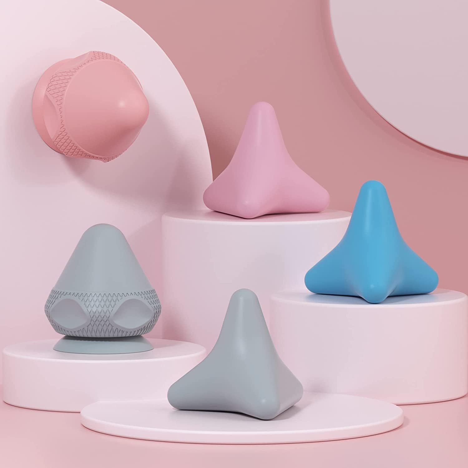 RUNWE Mountable Manual Massage Balls - Suction Cup Trigger Point Massage Ball Therapy Ball for Deep Tissue Massage Muscle Knots Myofascial Release, Pressure Point Ball (Pink) : Health & Household