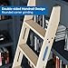 CEAKIAN Rolling Library Ladder 9ft,450lbs Capacity,8 Steps with Build-in Handrail,Solid Wood,Easy Assembly for Loft Bookshelf Kitchen Attic Outdoors,DIY Stain (No Sliding Hardware)