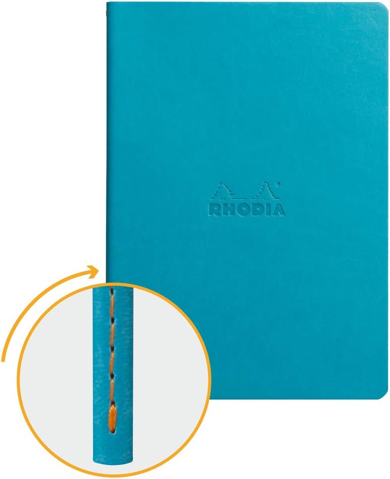 Rhodia A5 Sewn Spine Notebook, Lined, Turquoise Blue