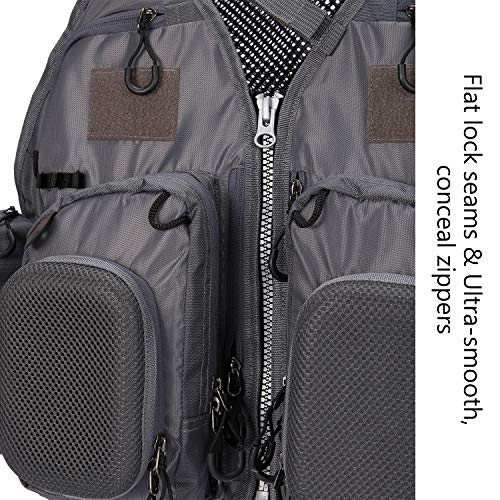 Image of BASSDASH Strap Fishing Vest Adjustable for Men and Women, for Fly Bass Fishing and Outdoor Activities