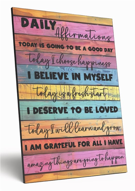 Motivational Wall Art Sign Plaque Inspire Every Day Vibrant Print Daily ...