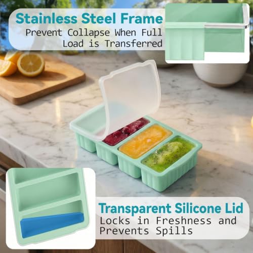 Pack de 2 bandejas de silicón con tapa para congelar miniatura 6