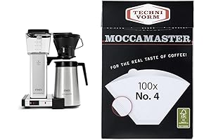 Moccamaster KBT Coffee Brewer, 40 Oz, Polished Silver