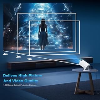 Mini Proiettore, New Upgraded, Supporto 4k Videoproiettore con WiFi 6 BT5.4, Portatile Proiettore con Messa Fuoco Automatica, 180° Rotation, Correzione Trapezoidale Automatica, TV Stick/HDMI, Bianco