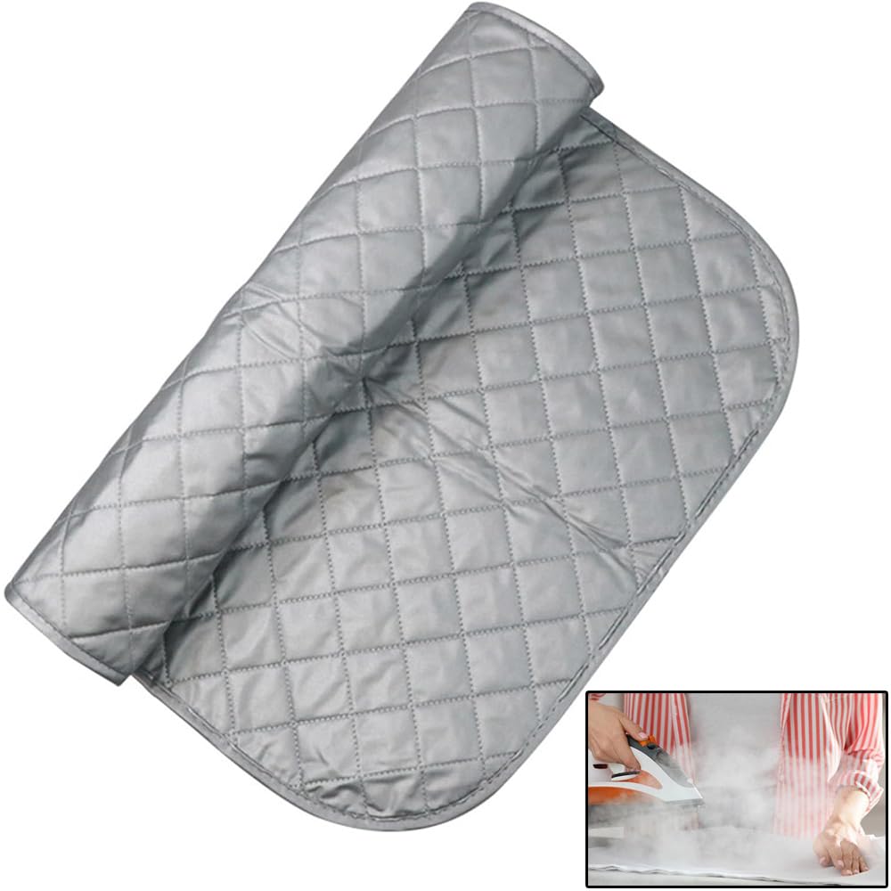 TOMVAES Ironing Blanket Mat, Cotton Folding Ironing Sheet, Silver Plated Coating Ironing Board Cover, Heat-Resistant Gray Pad, Table Top Countertop Small Space Ironing Blanket With Magnets, 45 * 85cm
