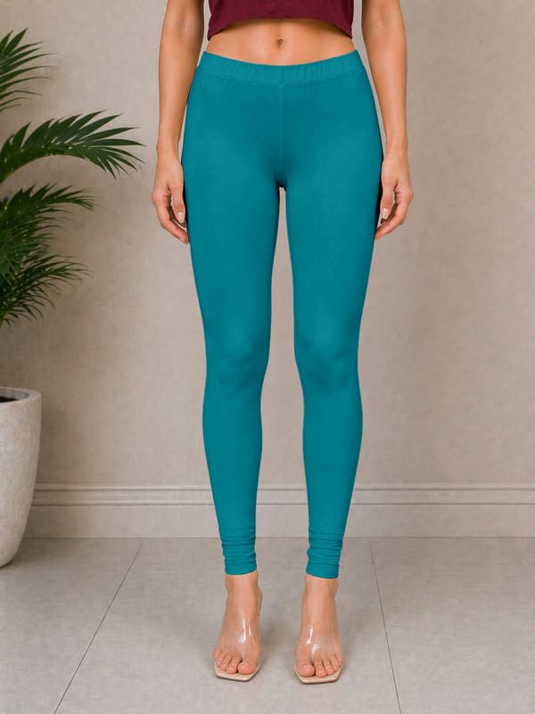 Image of TRENDMALLS Women's Microfiber Elastane Stretch Soft Churidar Length Leggings with Ultrasoft Waistband