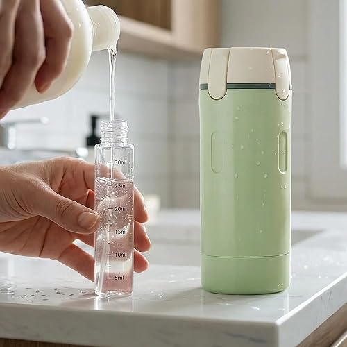 Miniatura 6 de Botella dispensadora de viaje 4 en 1, botellas de champú y acondicionador de viaje recargables actualizadas 2026, contenedores portátiles a prueba