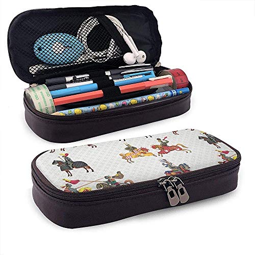 Preisvergleich Produktbild Mittelalterliche Ritter Cruising Federmäppchen Big Capacity Bleistiftbeutel Durable Makeup Pen Pouch mit Doppel-Reißverschluss Stifthalter für Schule / Büro