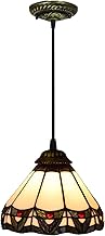 Modern Chandelier, Chandelier V-intage M-INI Chandeliers Tiffany-Style Stained Glass Shade Ceillight Adjustable European Pendant Hanglamp Bedroom Hallway 8 Inch 2