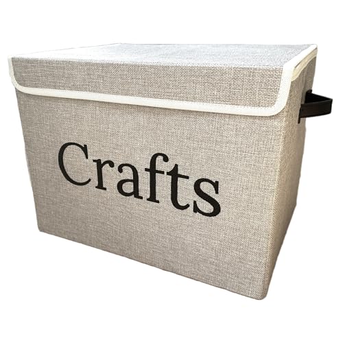 Craft Storage Box to keep your items neat and organized. Large Art and Craft bin with lid and handles. Stylish and space saving design.