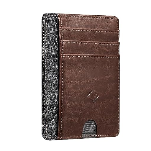FINTIE Cartera Tarjetero de Credito con Bolsillo Frontal - Tarjetero Minimalista con Bloque RFID Portatarjetas para Tarjetas de Crédito/Identificación con Cubierta Transparente, Marrón | Ya disponible en tu tienda friki favorita! En mundofriki.es!