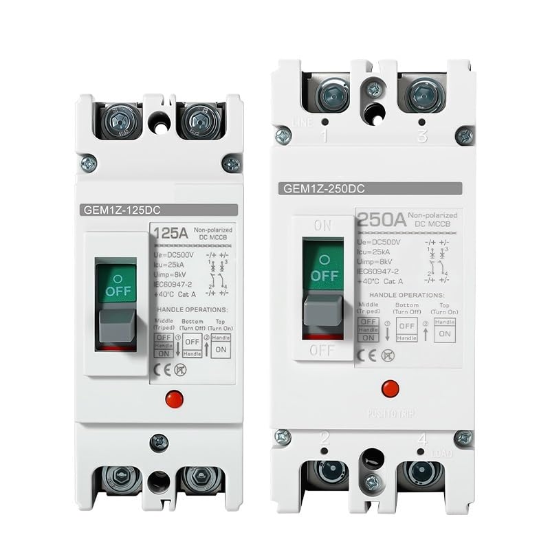 2P Solar Molded Case Circuit Breaker MCCB Overload Protection Switch Protector for Solar Photovoltaic PV 2P(125A)