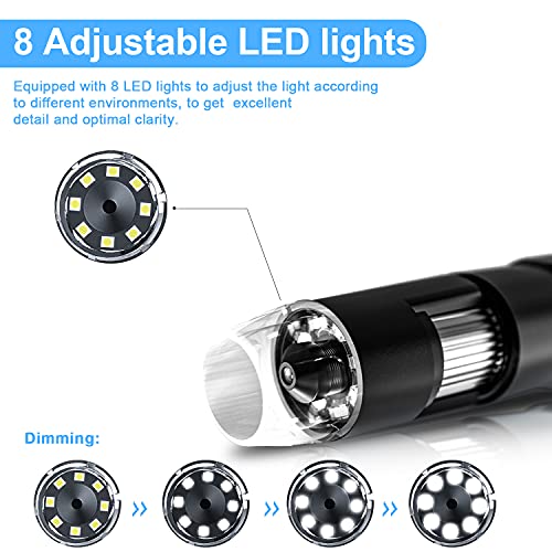 Digitales Mikroskop, Drahtlos Mikroskop 50x-1000x Vergrößerung Handheld USB HD Inspektionskamera WiFi Mikroskop Kamera… – Bild 4