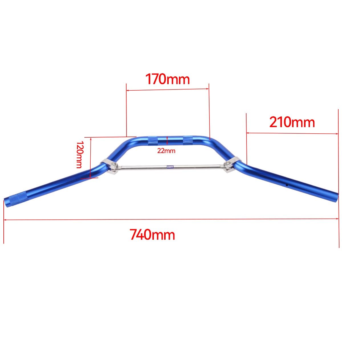 Pit Bike/Dirt Bike/Cross Manillar de Aluminio Anodizado con Puntal 730mm Tipo 18 Azul Azul