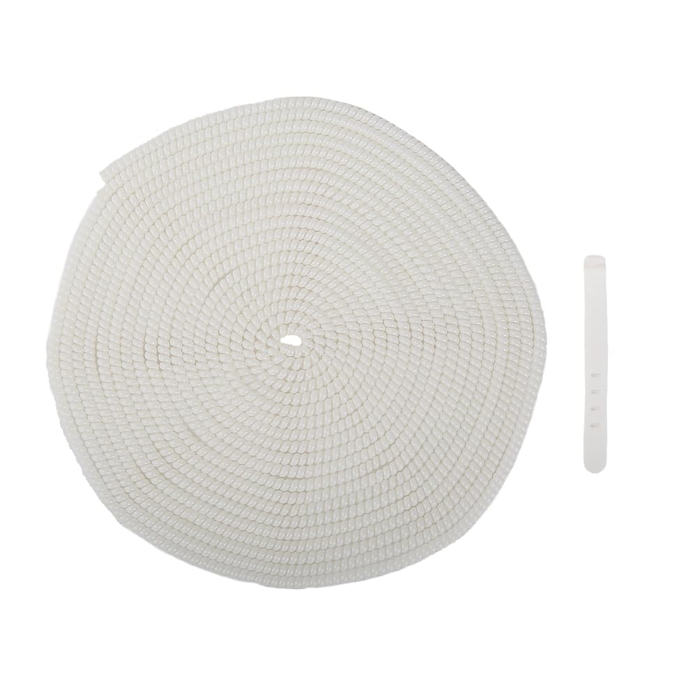 QLD COVER 4.8M(15.75FT) Spiral Cable Protector, Multicolor Suitable for Most Phone/Pad/Laptop USB Wire Cord Savers Protection Cover Anti-Break Wrap Charger Data Line Cables Sleeves, Pearl White