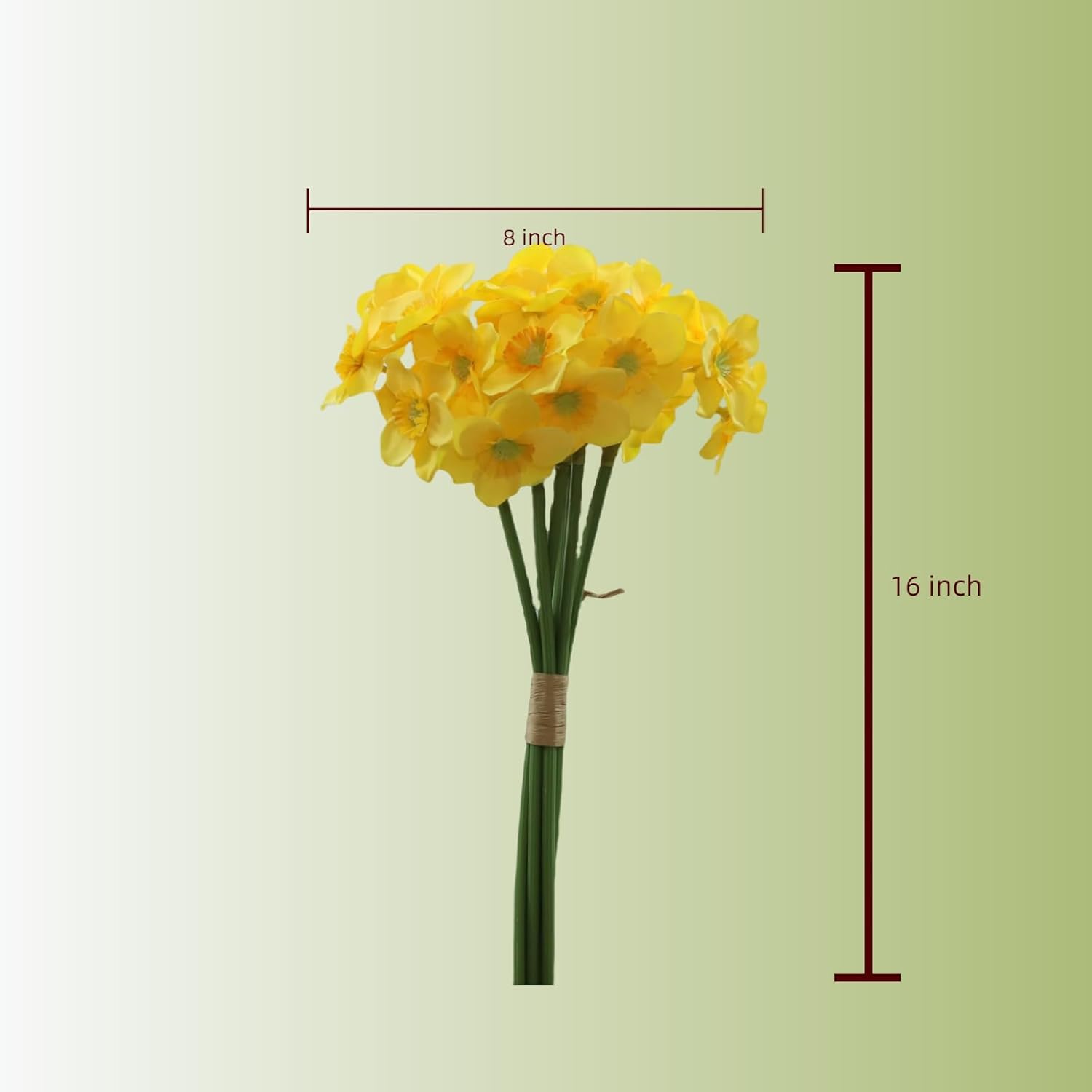 Artificial Flower Daffodil Silk Flowers Bouquet,12 Pcs,Decorative Home and Office Accent (Yellow) - Image 3