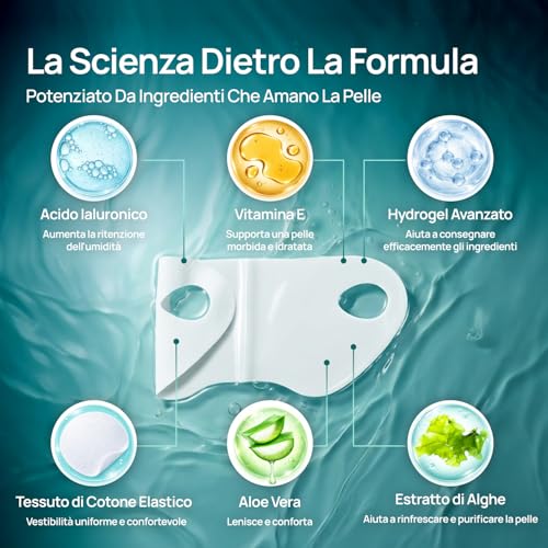 PLANTIFIQUE Doppio Mento Cintura Viso V-Line di 5 Maschere Viso per un Effetto Rassodante Soluzione Naturale per un Aspetto Giovane i Fresco Maschera Viso per un Contorno Viso Scolpito e Tonico - 4