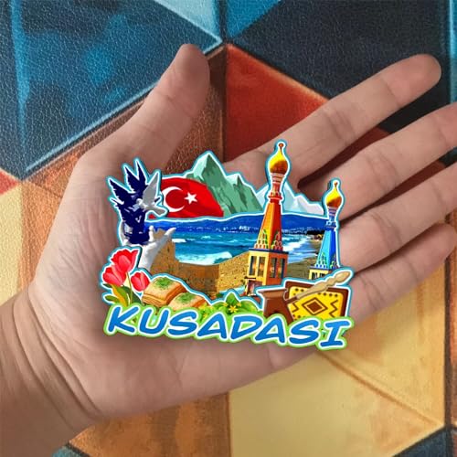 Imán de refrigerador Kusadasi Turquía decoración de hogar miniatura 4