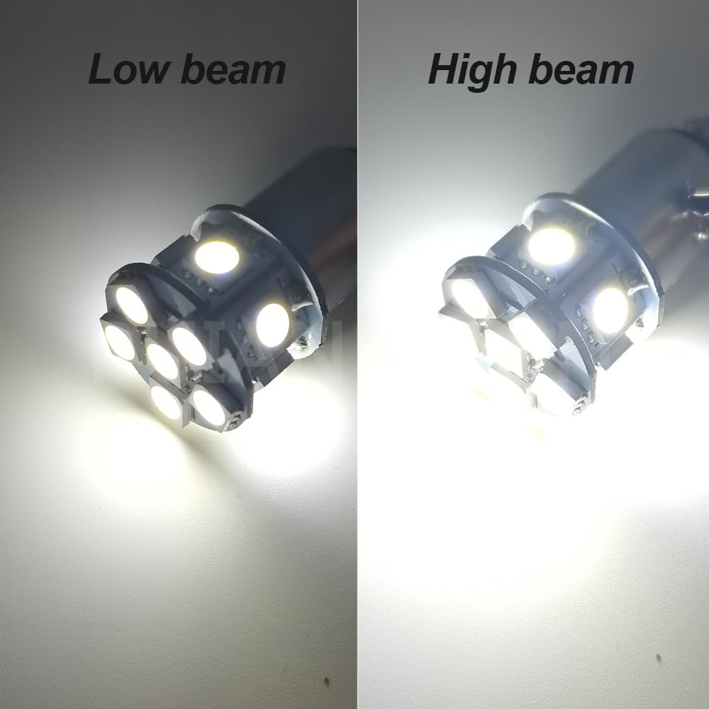 Ruiandsion 2pcs 1157 LED Bulb White 6V BAY15D 5050 12SMD LED Light Bulbs for Back Up Reverse Lights Brake Lights Tail Lights,Non-polarity