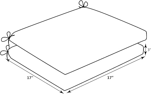 Miniatura 2 de QILLOWAY Cojines de asiento cuadrados de espuma para sillas de comedor y exteriores, para todo tipo de clima, 17 pulgadas de largo x 17 pulgadas de