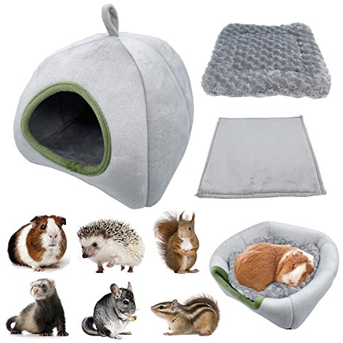 ROZJOVU Chinchilla Guinea Pig Hedgehog Hamster Rat Cozy Hideout Bed Small Animal Cage Accessories Cave Hideway House Bed for Beared Dragon Squarrel Ferret,1 Replacement Plush Cushions +1 Original Mat ROZJOVU Chinchilla Guinea Pig Hedgehog Hamster Rat Cozy Hideout Bed Small Animal Cage Accessories Cave Hideway House Bed for Beared Dragon Squarrel Ferret,1 Replacement Plush Cushions +1 Original Mat
