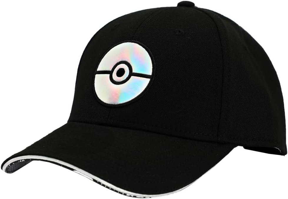Bioworld Pokemon Holographic Pokeball Men's Elie Flex Black Baseball Cap