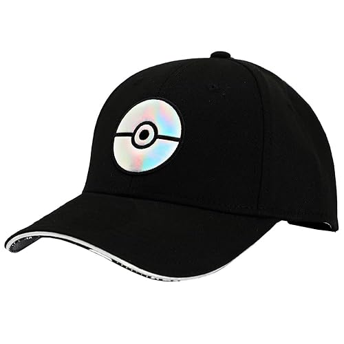 Bioworld Pokemon Holographic Pokeball Men's Elie Flex Black Baseball Cap