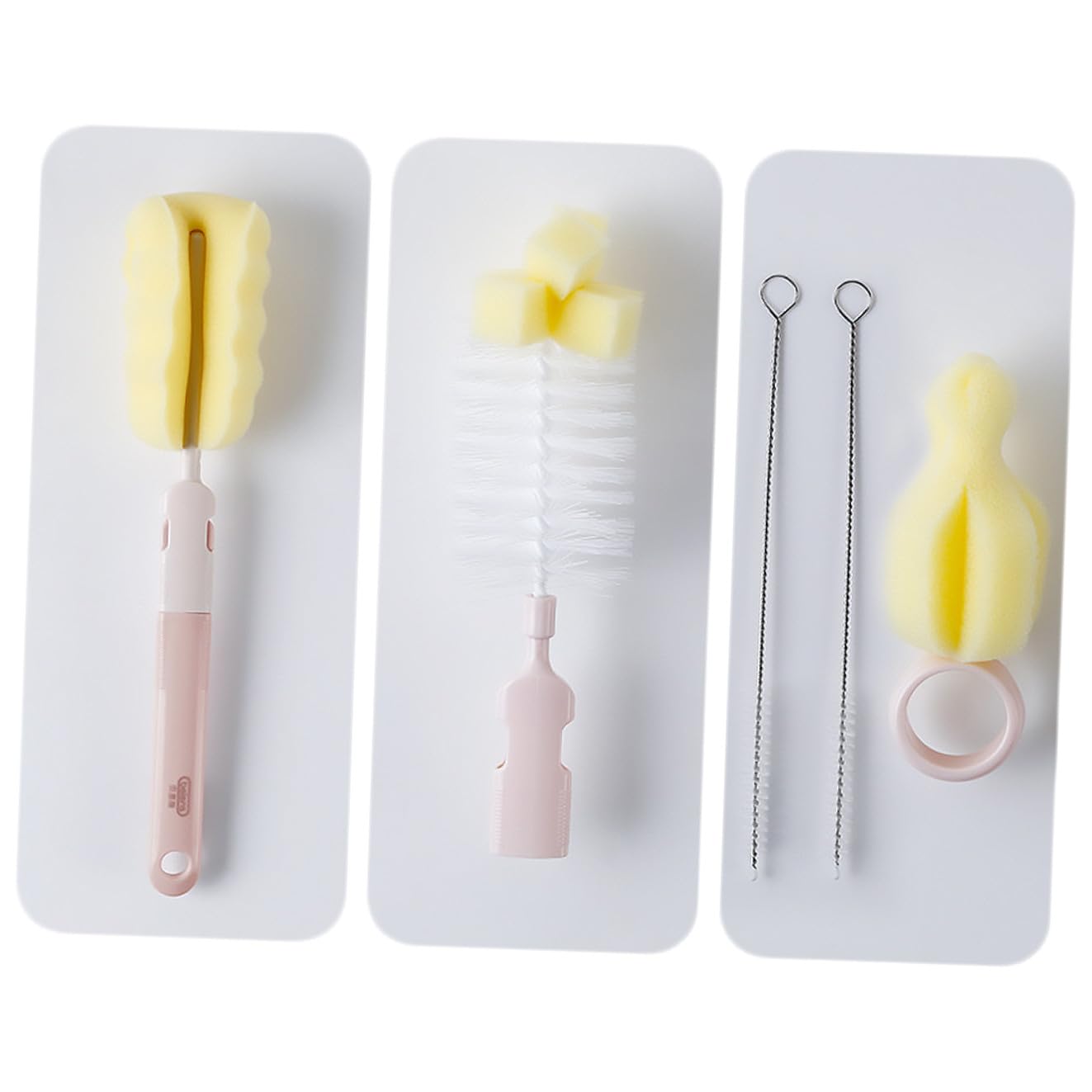FRCOLOR 3 Set Di Spazzole Per La Pulizia Delle Bottiglie Spazzole Per Bottiglie D'Acqua Spazzole Con Manico Kit Per La Pulizia Trasparente Spazzole Per Bottiglie Spazzole Per La