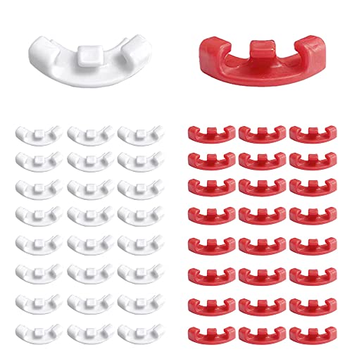 Training Stem Plant Bending Holder for Plant Training and Low Stress Training of Plants Plastic Twig Clamps (1.34inch, red+White, 50)